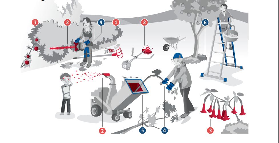 Infografik "Gefahren im Garten" 